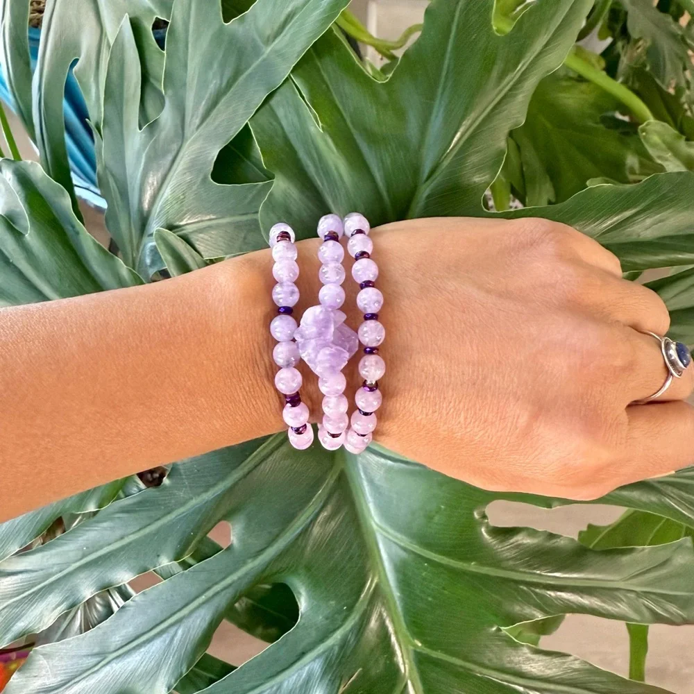 Amethyst & Hematite bracelet (one) | Handmade beaded bracelet